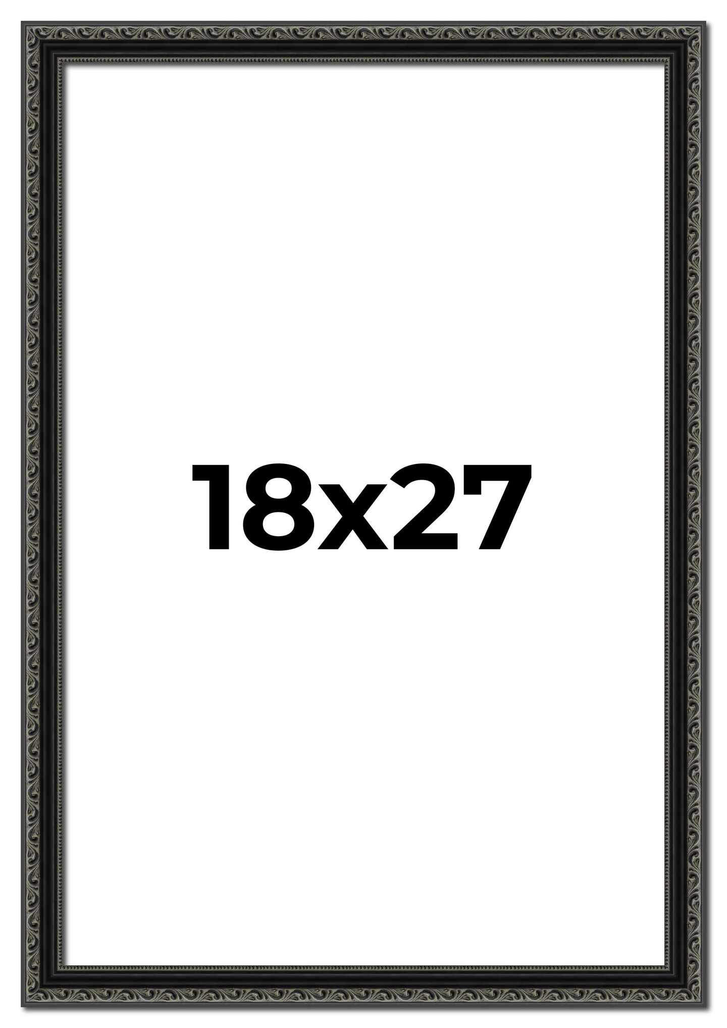 Antique Black Picture Frame - UV Acrylic, Foam Board Backing, Hanging Hardware