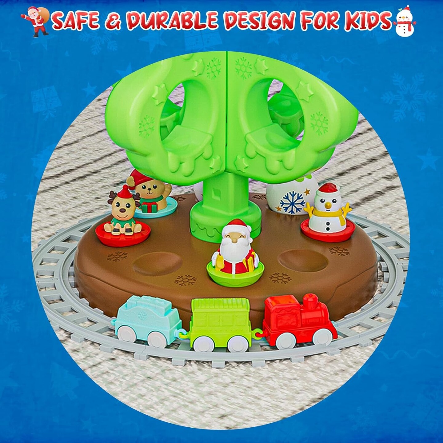 My First Christmas Tree for Toddlers: Kids Christmas Tree Toy Set with DIY Train Set&#x26;Tracks, Roly Poly Toys 18 Colorful Decorations Ornaments for Little One Xmas Birthday Gifts for Boys &#x26; Girls 1.5+