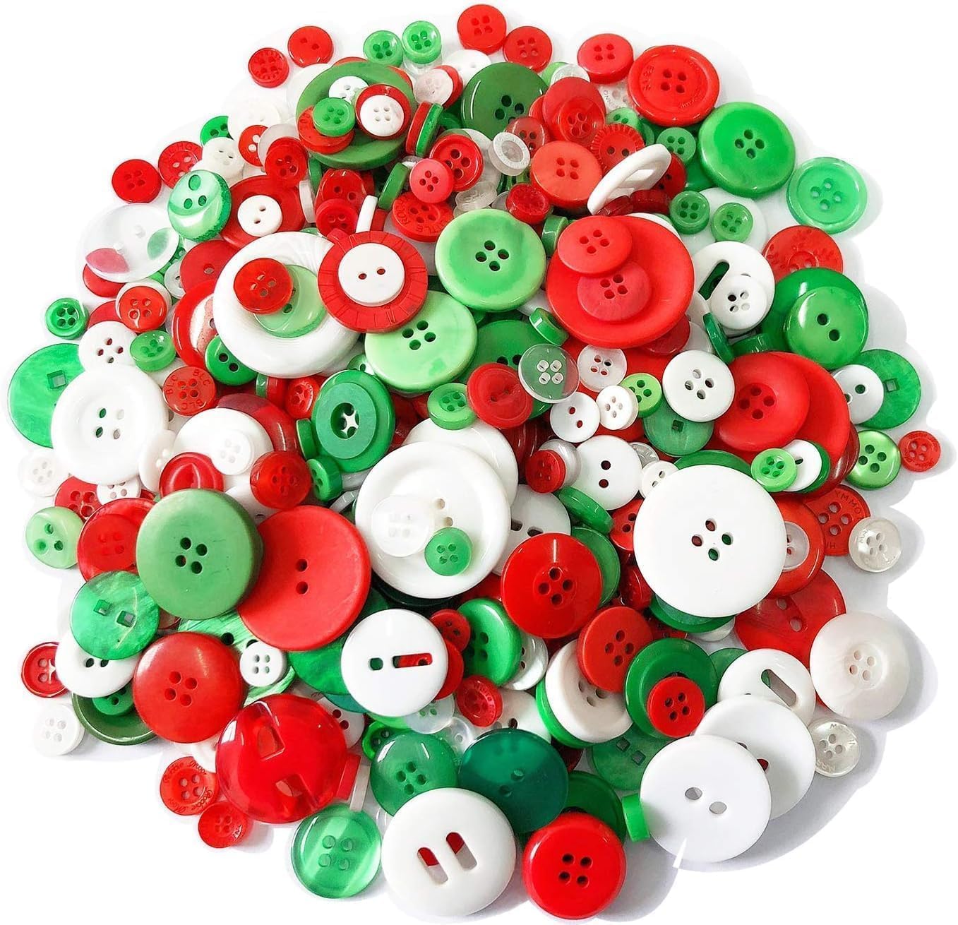 350-400PCS Resin Christmas Buttons Assorted Buttons 2 and 4 Holes Round Craft for Christmas Party Decorations Sewing DIY Crafts Manual Button Painting,DIY Handmade Ornament