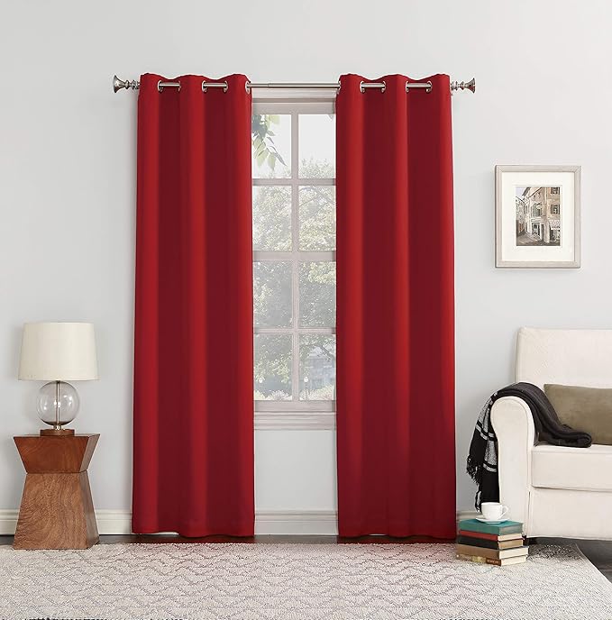 Easton Energy Saving Blackout Grommet Curtain Panel, 40" x 84", Red