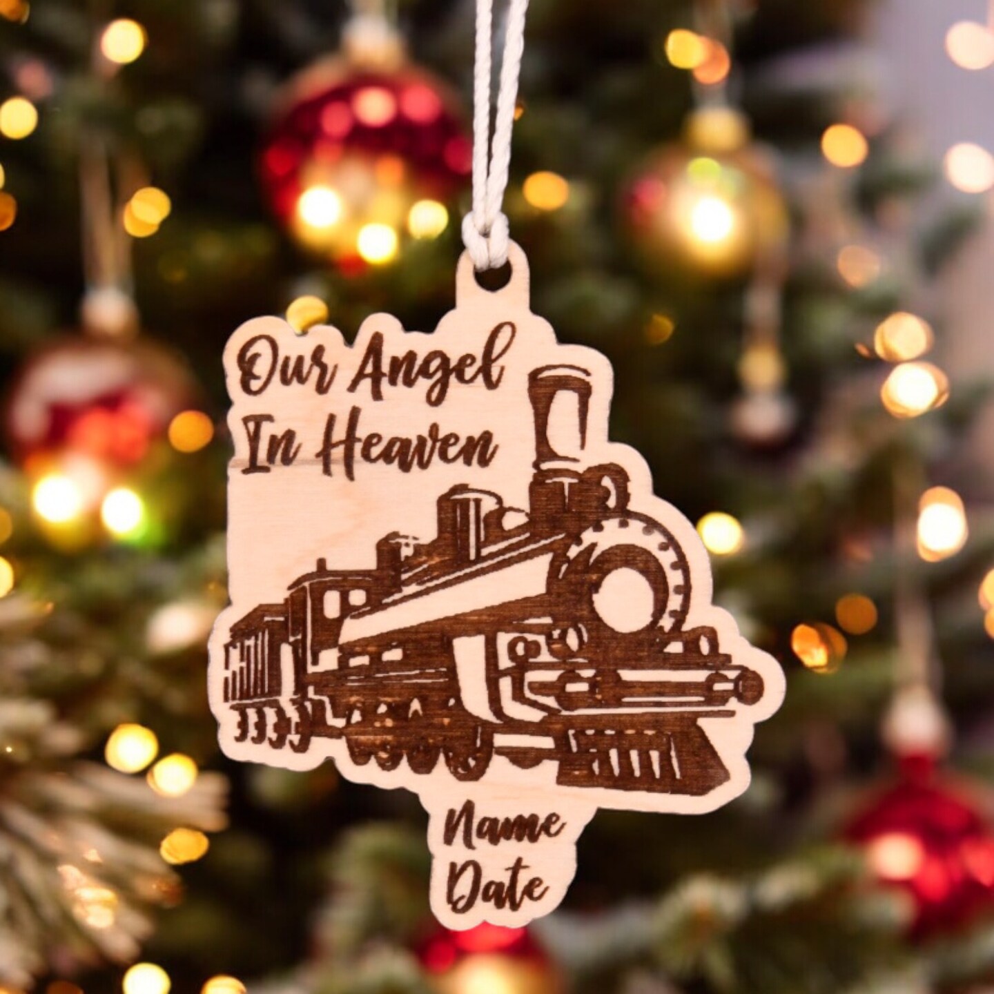 Train Christmas Ornament or Mirror Hanger (Train-002)