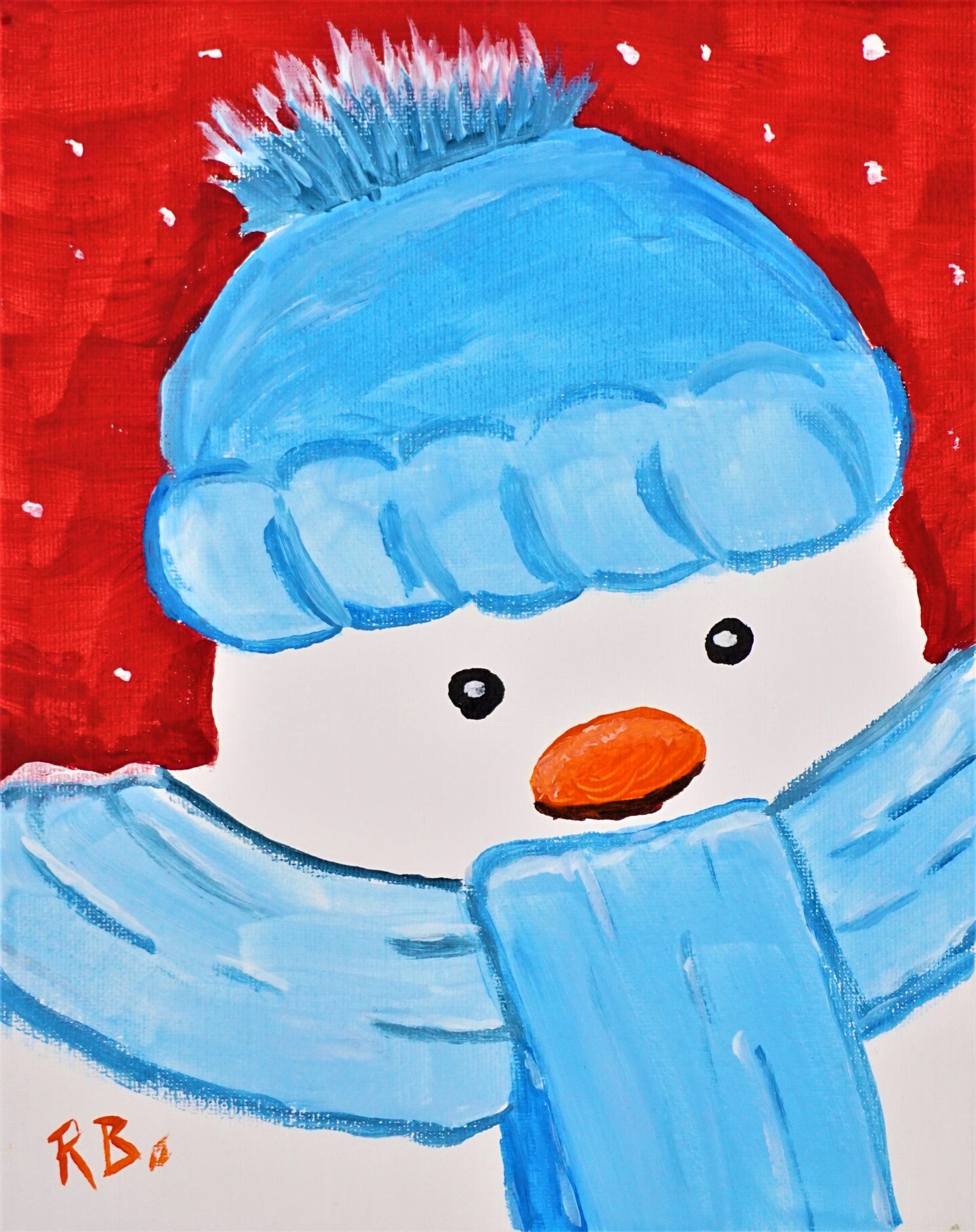 Christmas Paint Kit - The Chilly Snowman Acrylic Painting Kit & Video Lesson, Art Gift Set, Christmas DIY, Beginner Painting, Paint At Home