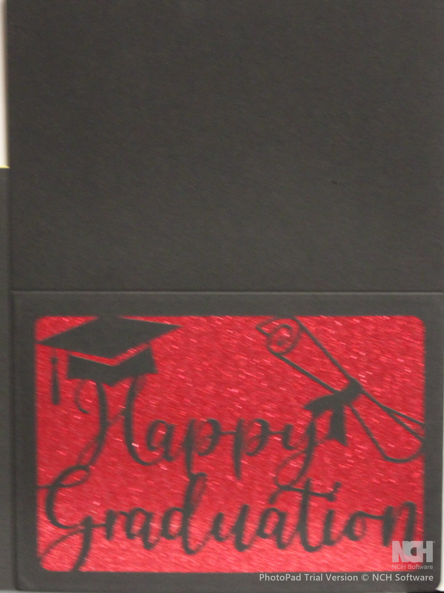 Designer Black/Red Happy Graduation Die-cut Glitter Greeting Card With  Envelope | Michaels