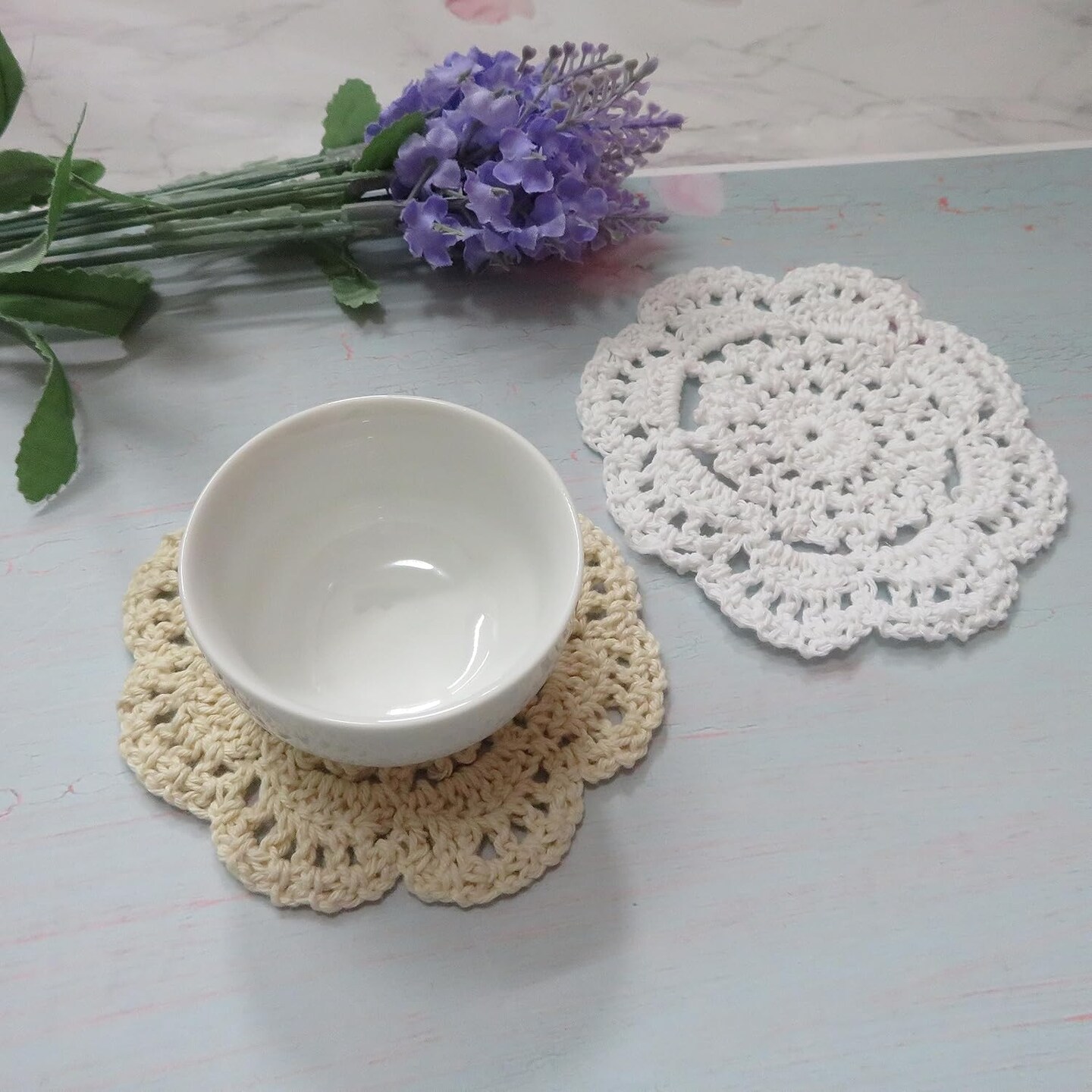 Doilies Cloth Lace Crochet Doilies Place Mats Round Handmade Cotton Placemats