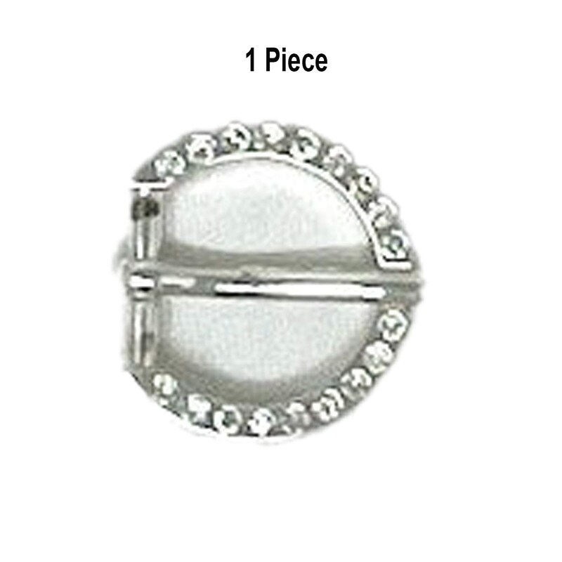Belt Buckle Metal Prong 5/8 Inche Sterling Silver Plated Rhine Stone