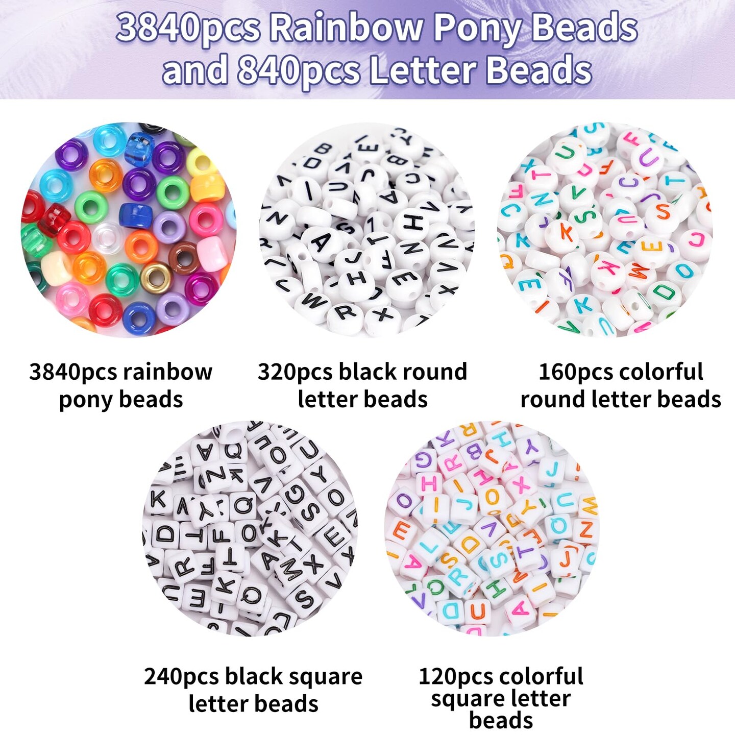 5 Boxes Bracelet Making Kit 120 Colors Pony Beads Kandi Beads Kit 4700pcs Kandi Starter Kit Rave Beads Friendship Bracelets with Letter Bead Pony Beads Kit for Beginners