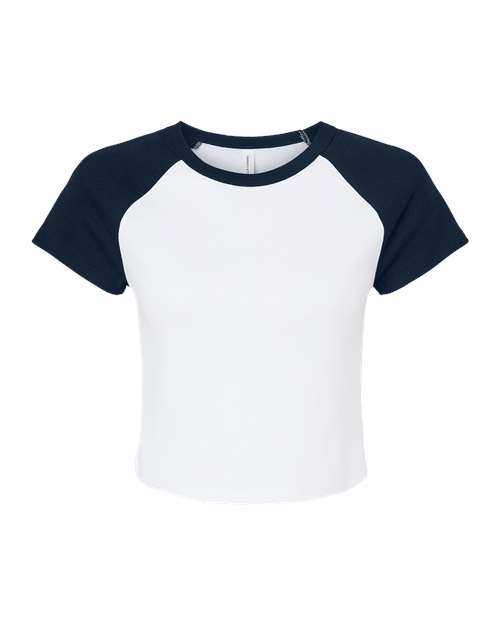 BELLA+CANVAS Ladies Micro Rib Raglan Baby T-Shirt for Casual Wear, Streetwear & Everyday Cropped Fit Top