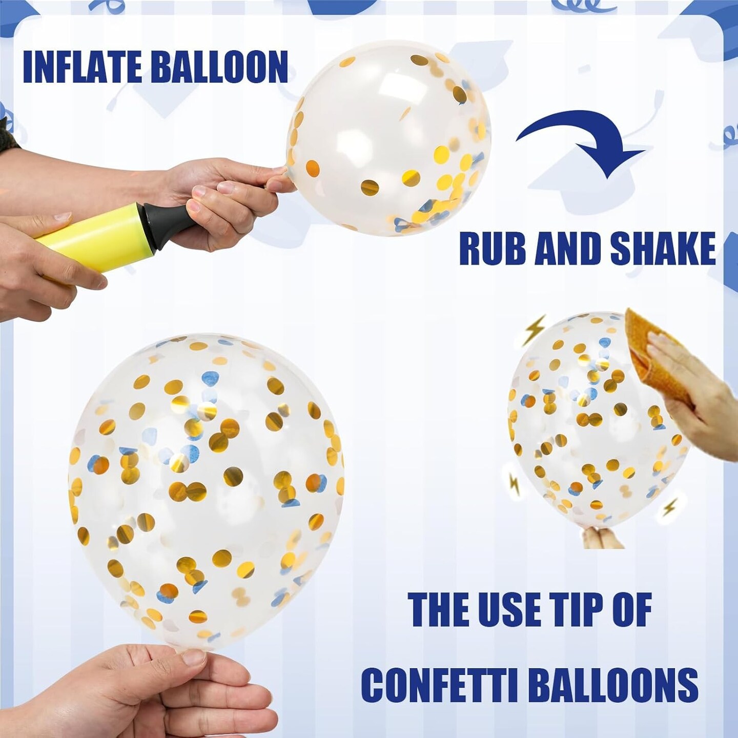 Graduation Party Balloons 2026 – 68PCS Blue & Gold Graduation Balloon Kit for Class of 2026 Congrats Grad Decorations