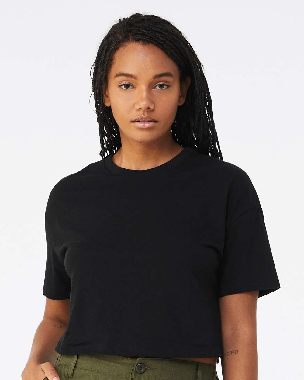 BELLA + CANVAS Ladies Jersey Cropped Short Sleeve T-Shirt for Casual Fashion & Custom Print Crop Top