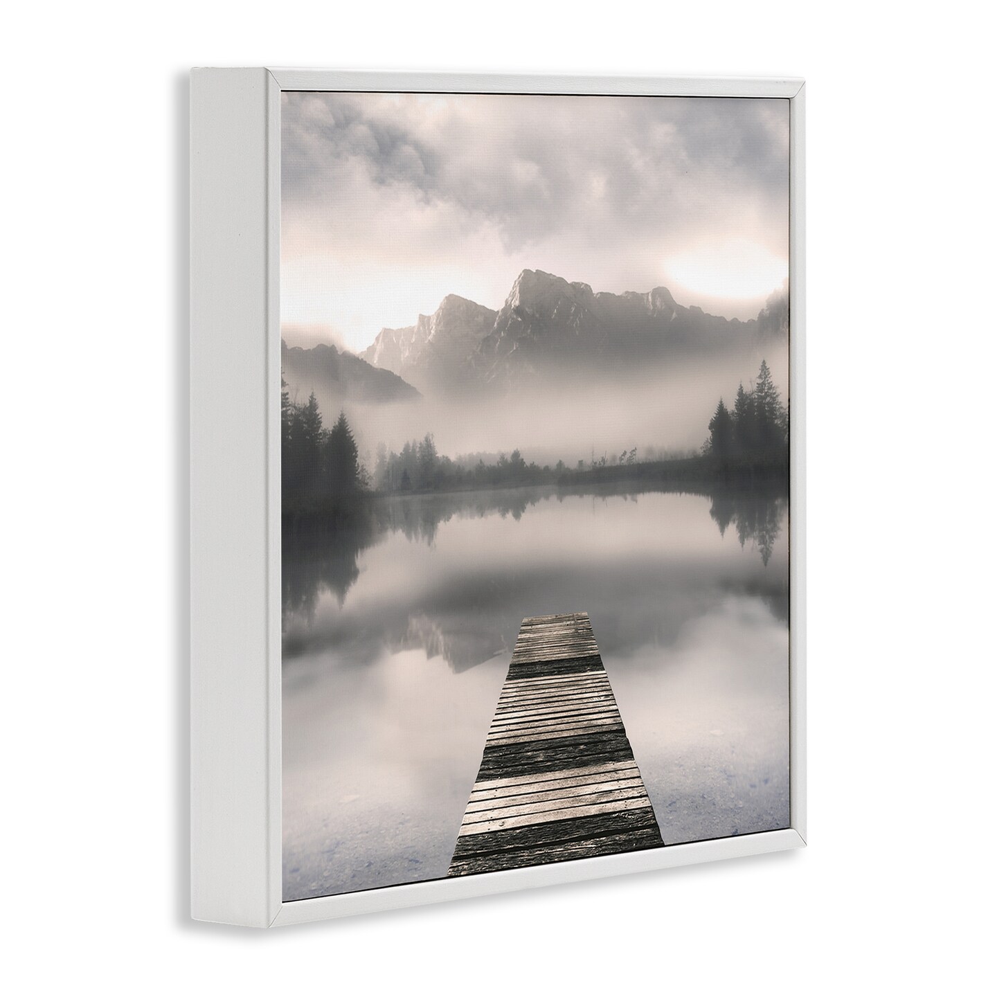 Stupell Industries Calm Reflective Waters & Mountains Framed Giclee, design by Irene Weisz