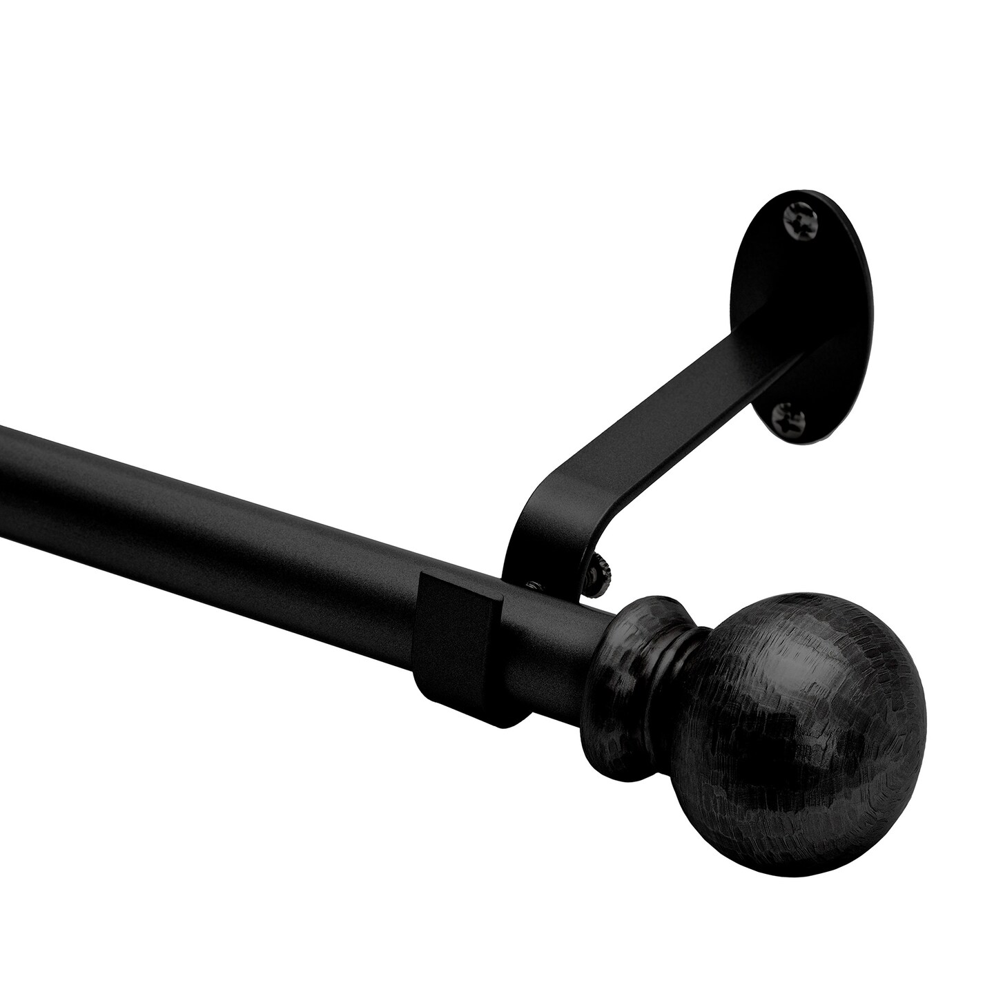 Threadmade Home Farmhouse Ball Curtain Rod, Wrought Iron - 86"W x 120"L