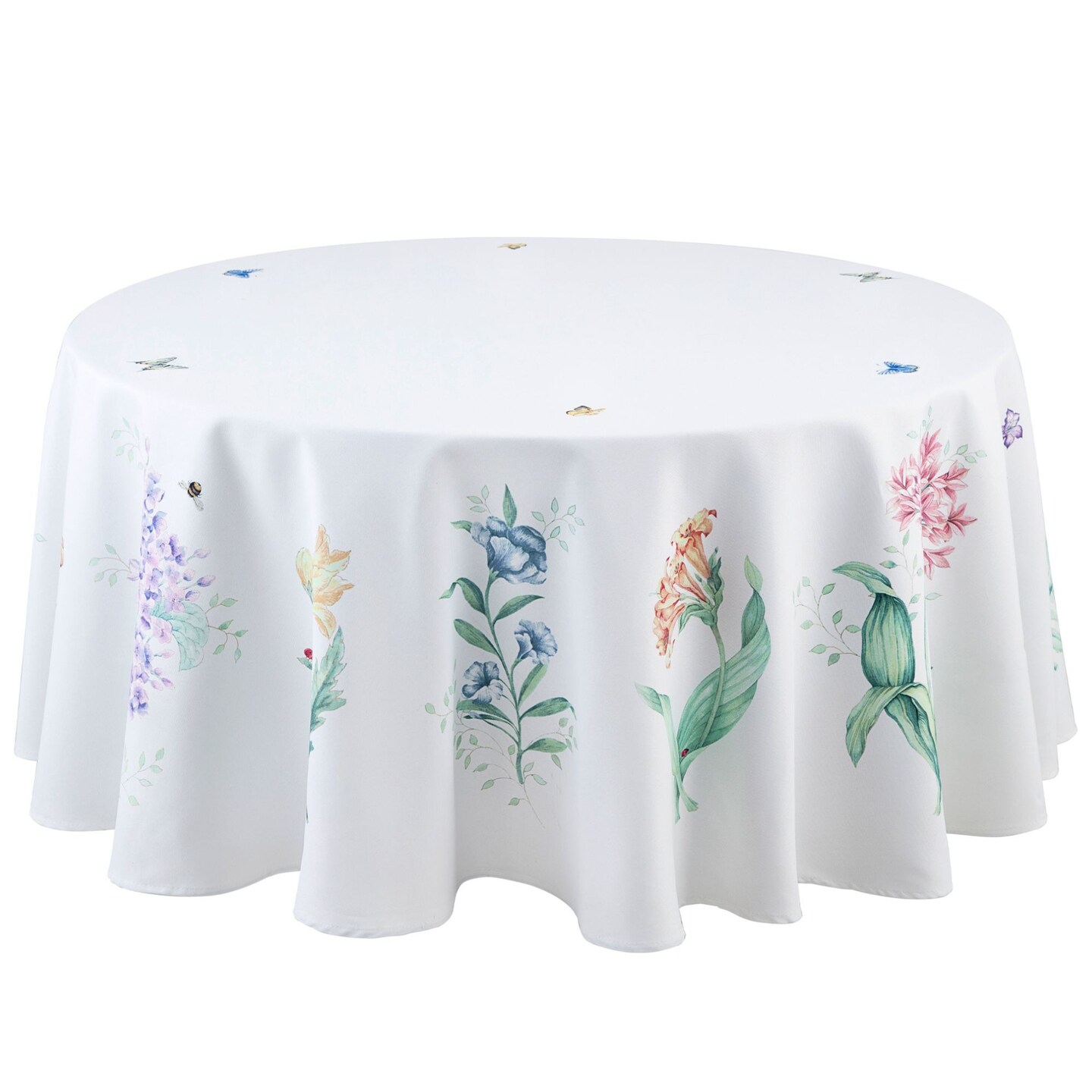 Lenox Butterfly Meadow Garden Tablecloth, Multicolor - 70"W x 70"L Round
