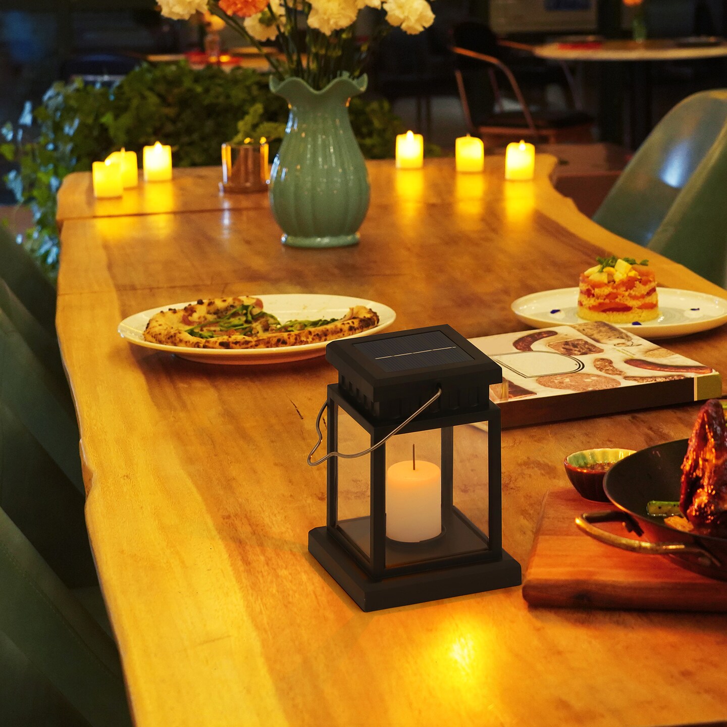 Outdoor Solar Candle Lanterns, Waterproof Hanging LED Lights for Yard and Pathway Decor