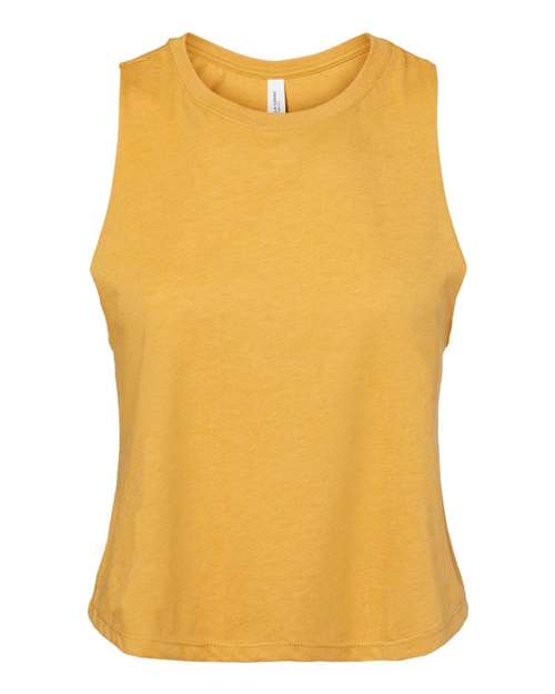 BELLA+CANVAS Ladies Racerback Cropped Tank for Workout, Casual Wear & Streetwear Lightweight Athletic Top