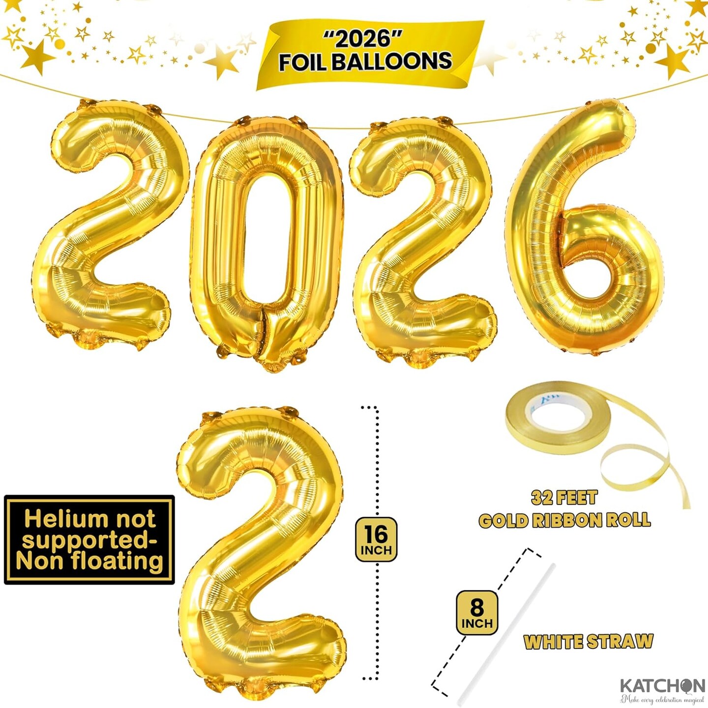 Graduation Party Balloons – Class of 2026 Pack of 11 Black & Gold Balloon Set with 28” Grad Cap, 2026 Number Balloons, Certificate & Star Foil Balloons for Graduation Decorations