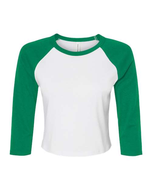 BELLA+CANVAS Micro Rib 3/4 Raglan Sleeve Baby Tee for Kids Casual Wear, Soft Cotton Blend Everyday Comfort Top