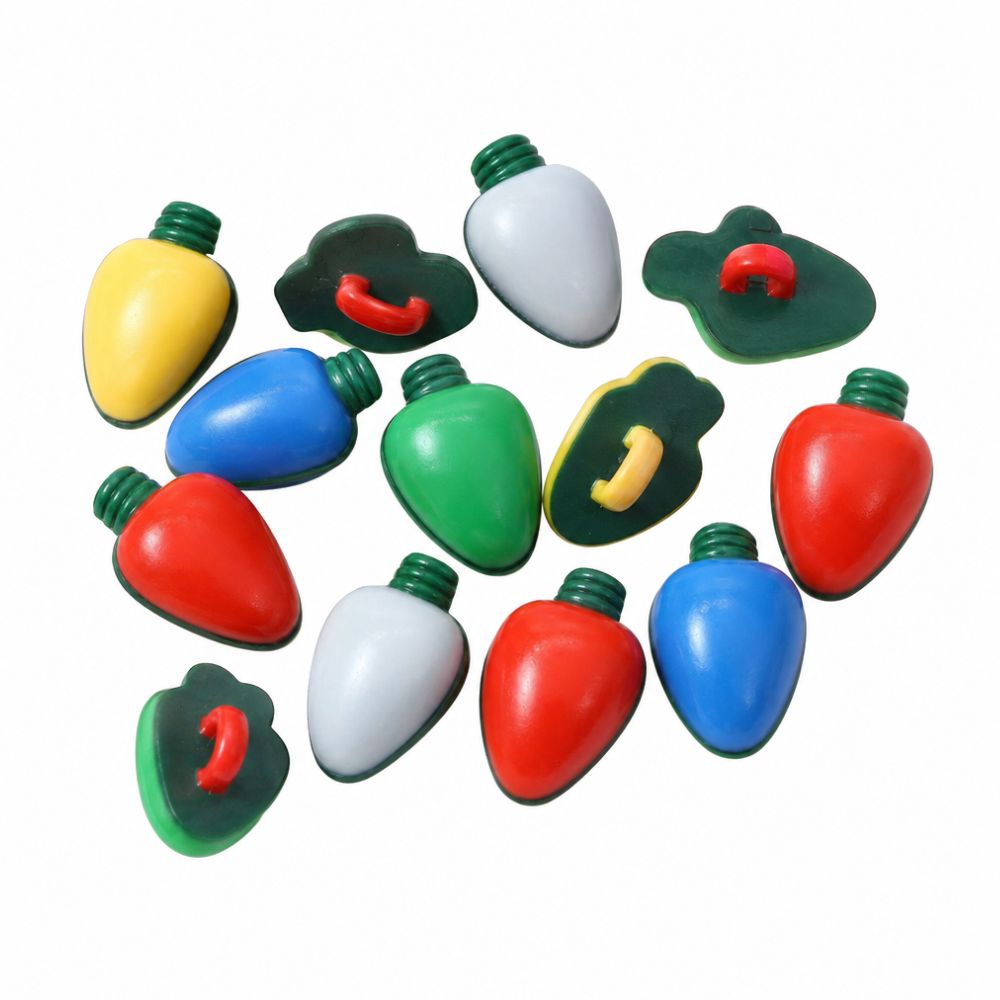 Buttons Galore 50+ Christmas Lights Button Super Value Pack for DIY Craft and Sewing Projects