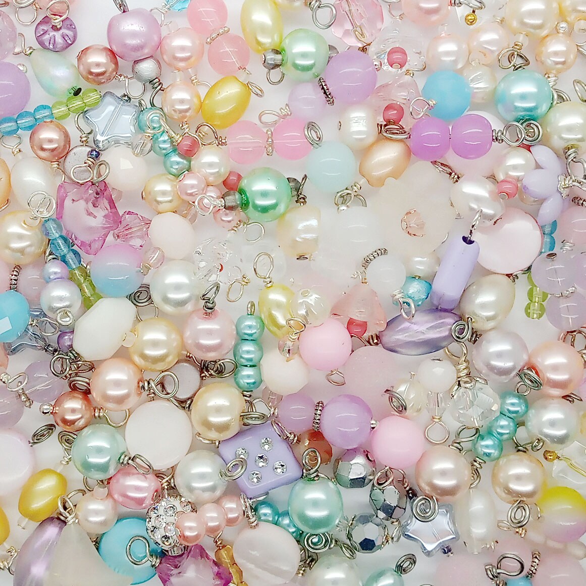 Pastel Mix of Bead Charms, 24 pcs, Variety of Shapes & Colors, Adorabilities
