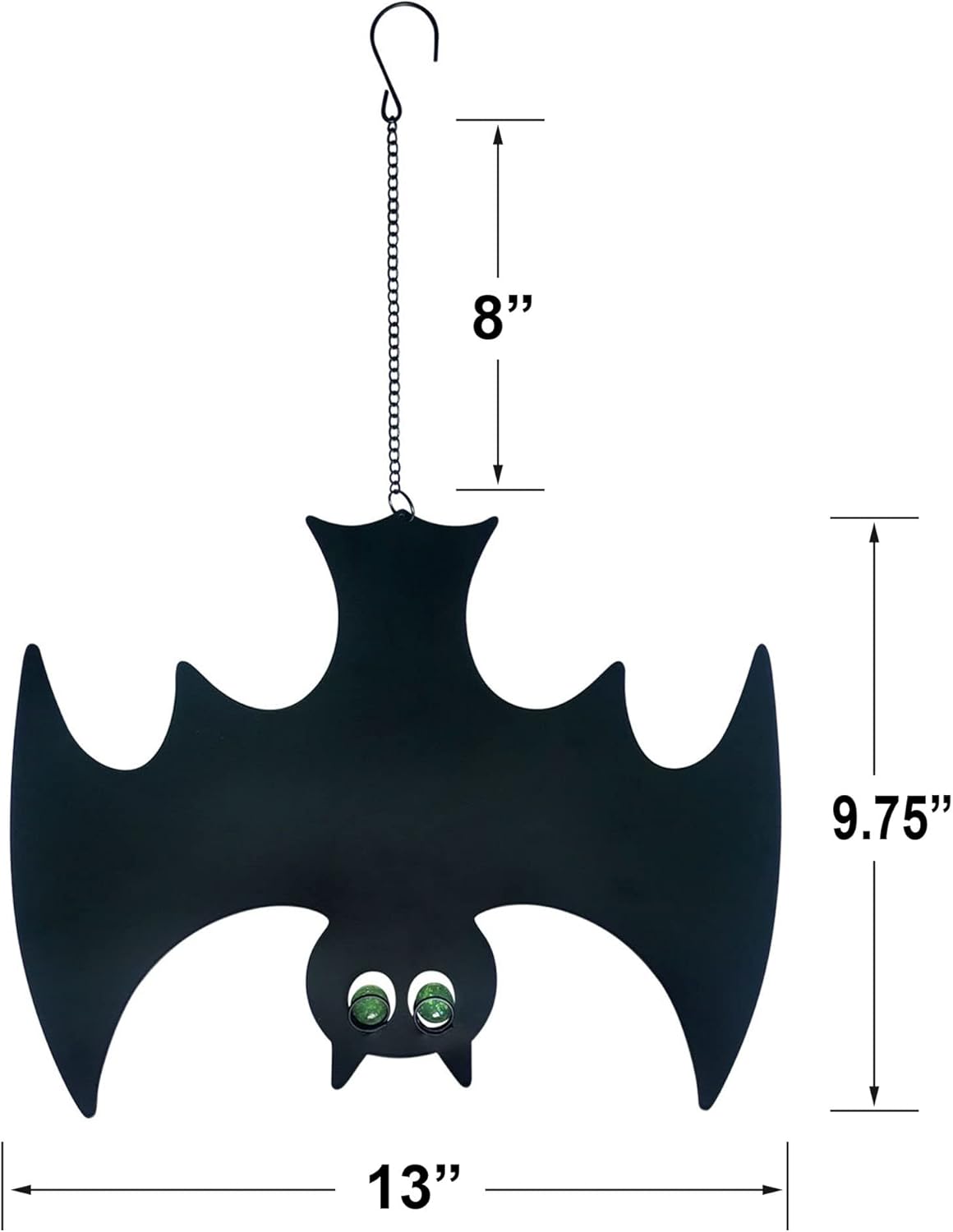 Set of 3 Metal Bat Silhouette Hanging Decorations – Glow-in-the-Dark Halloween Yard Decor, Waterproof Laser-Cut Outdoor Bats for Garden, Porch & Party Display