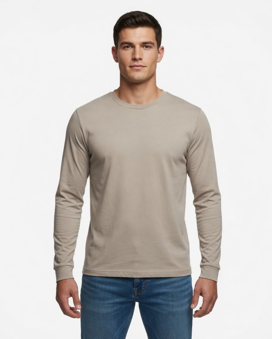 BELLA + CANVA Heather CVC Long Sleeve Crewneck T-Shirt for Layering Style & Custom Print Essential Tee