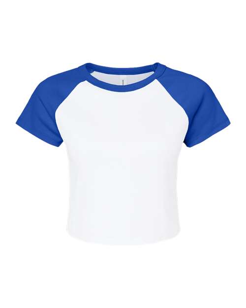 BELLA+CANVAS Ladies Micro Rib Raglan Baby T-Shirt for Casual Wear, Streetwear & Everyday Cropped Fit Top