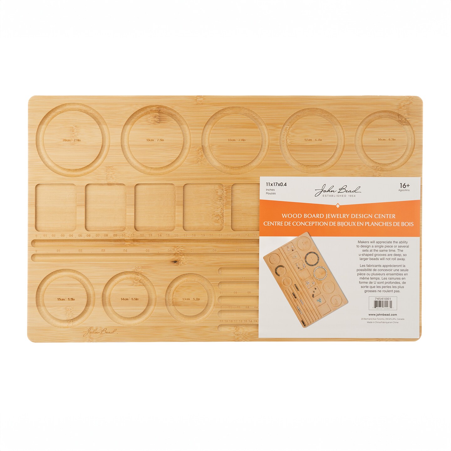 John Bead Jewelry Design Rectangle Wood Bead Board