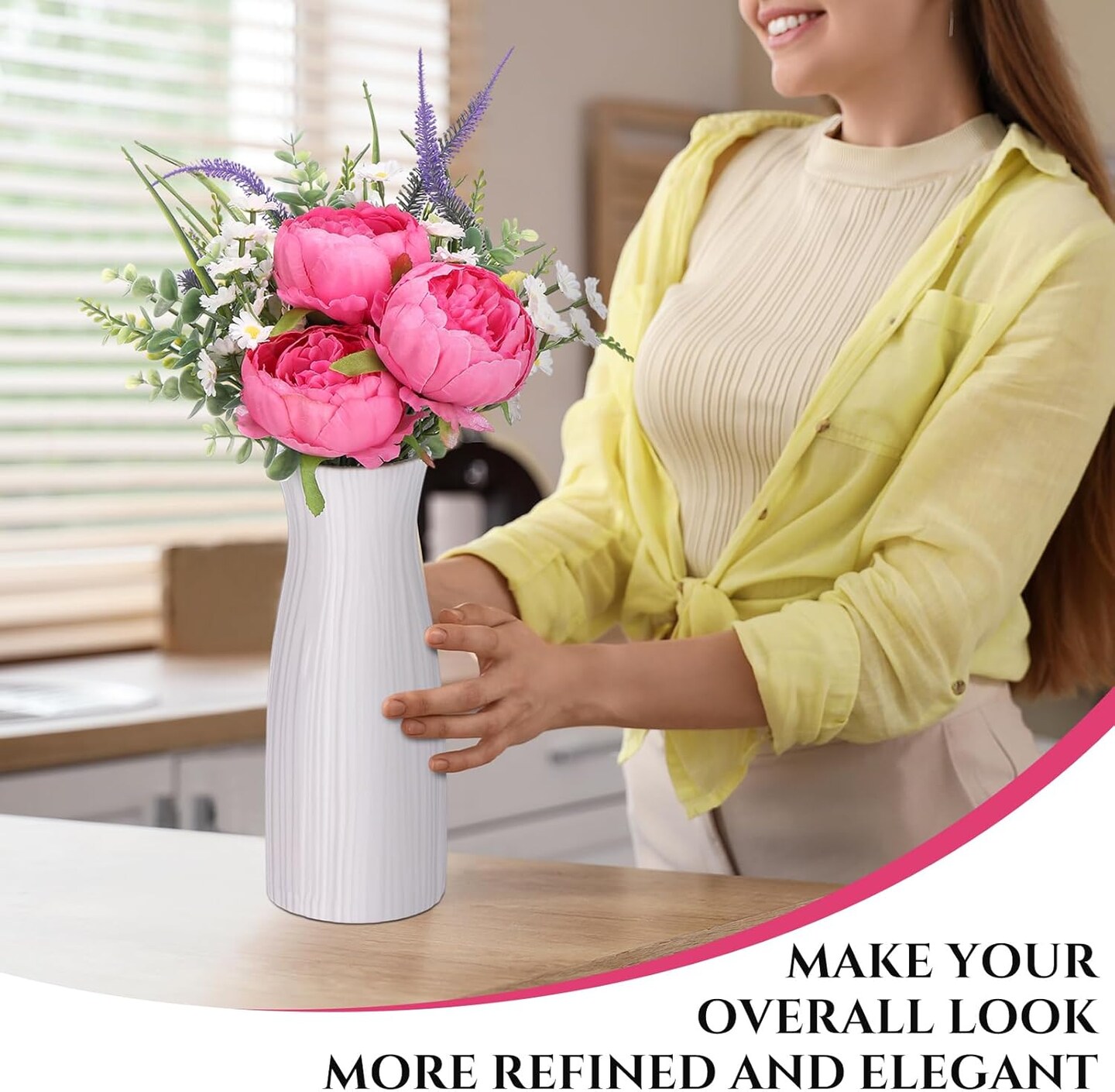 50Pcs Wedding Artificial Peonies 4Inch Fake Silk Peony Faux Peonies Artificial Valentine Flowers Bulk Rose Flowers Heads for Valentine Decoration Vintage Wedding Home Office