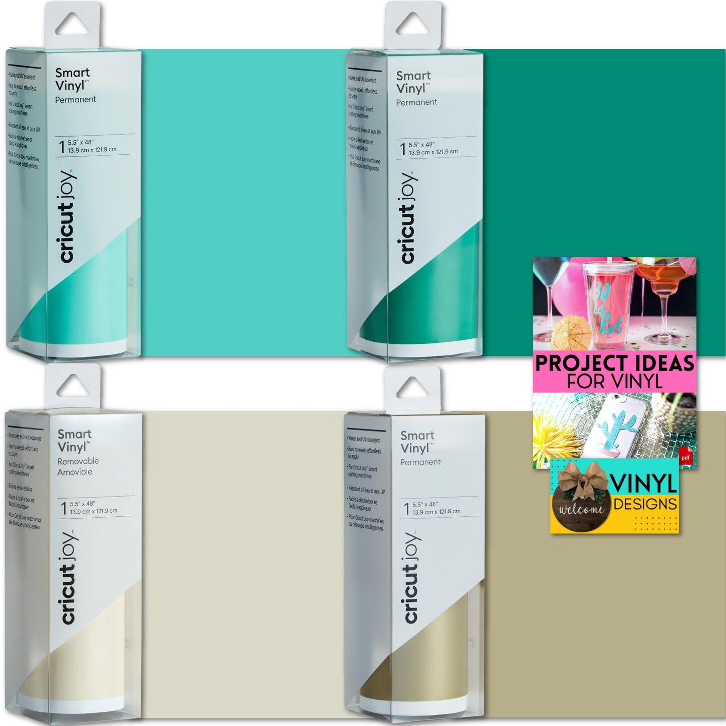 Cricut Joy Smart Vinyl Rolls Bundle, Earth, 4 Count