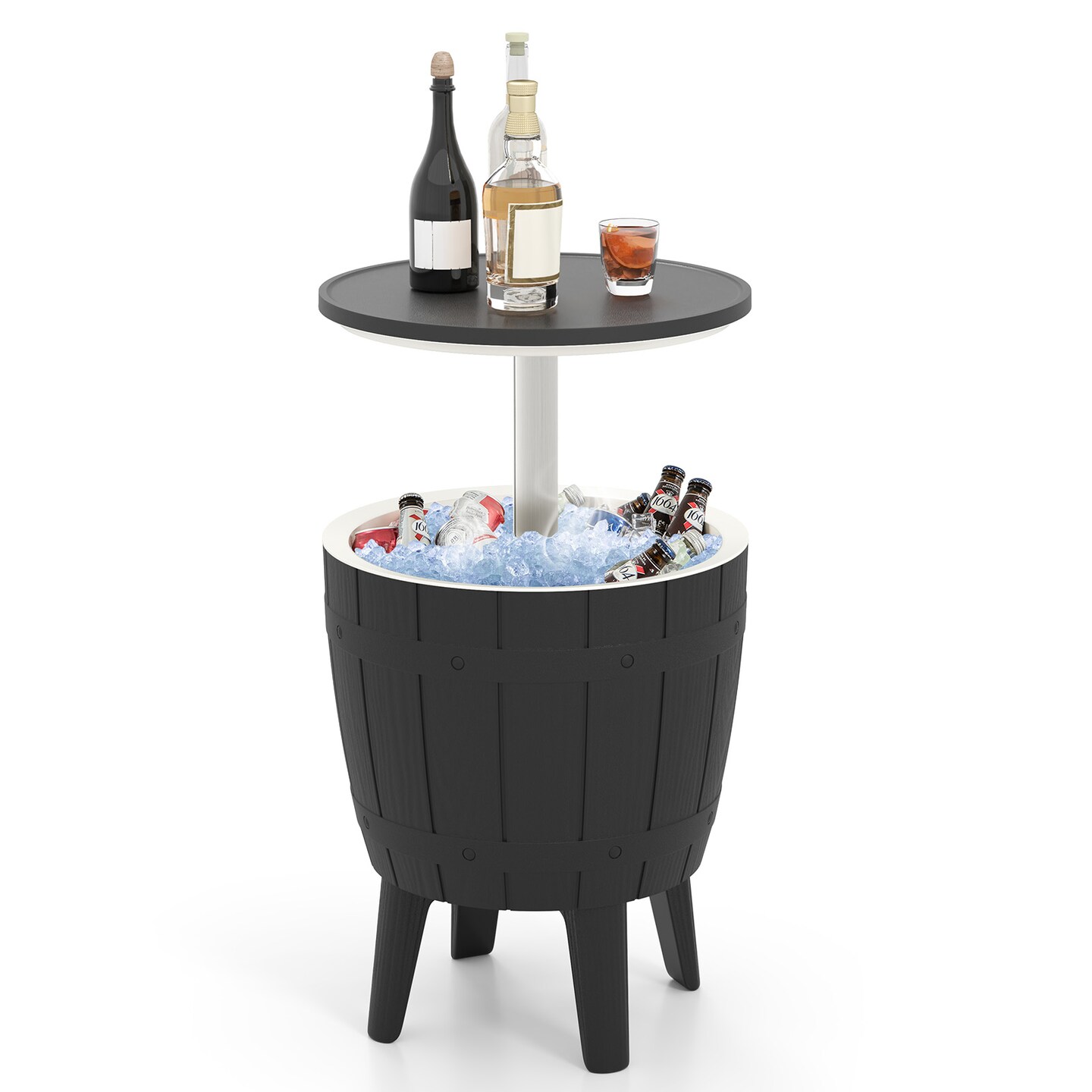 PP Metal 3-in-1 Cooler Bar Table with 10 Gallon Bucket