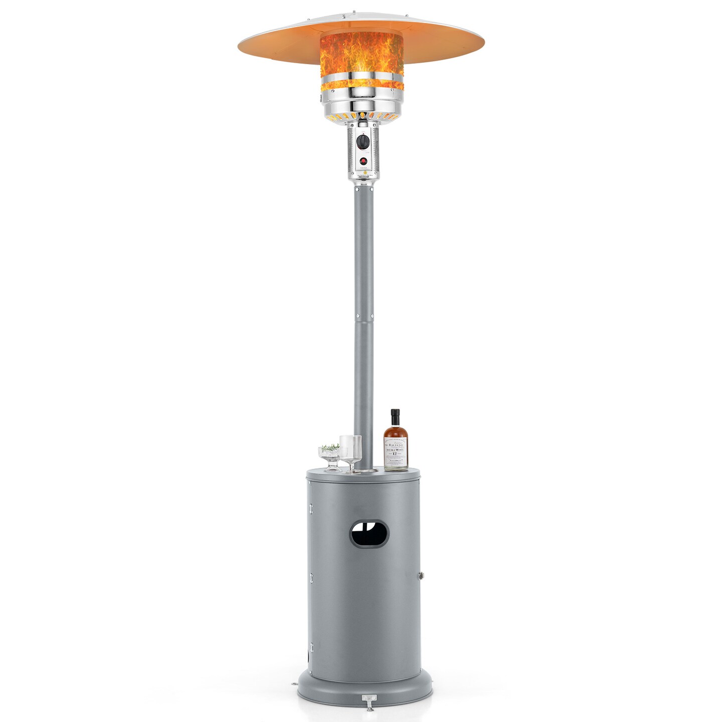 50000 BTU Round Table Design Propane Heater with Adjustable Temperature Knob Perfect for Outdoor Gatherings