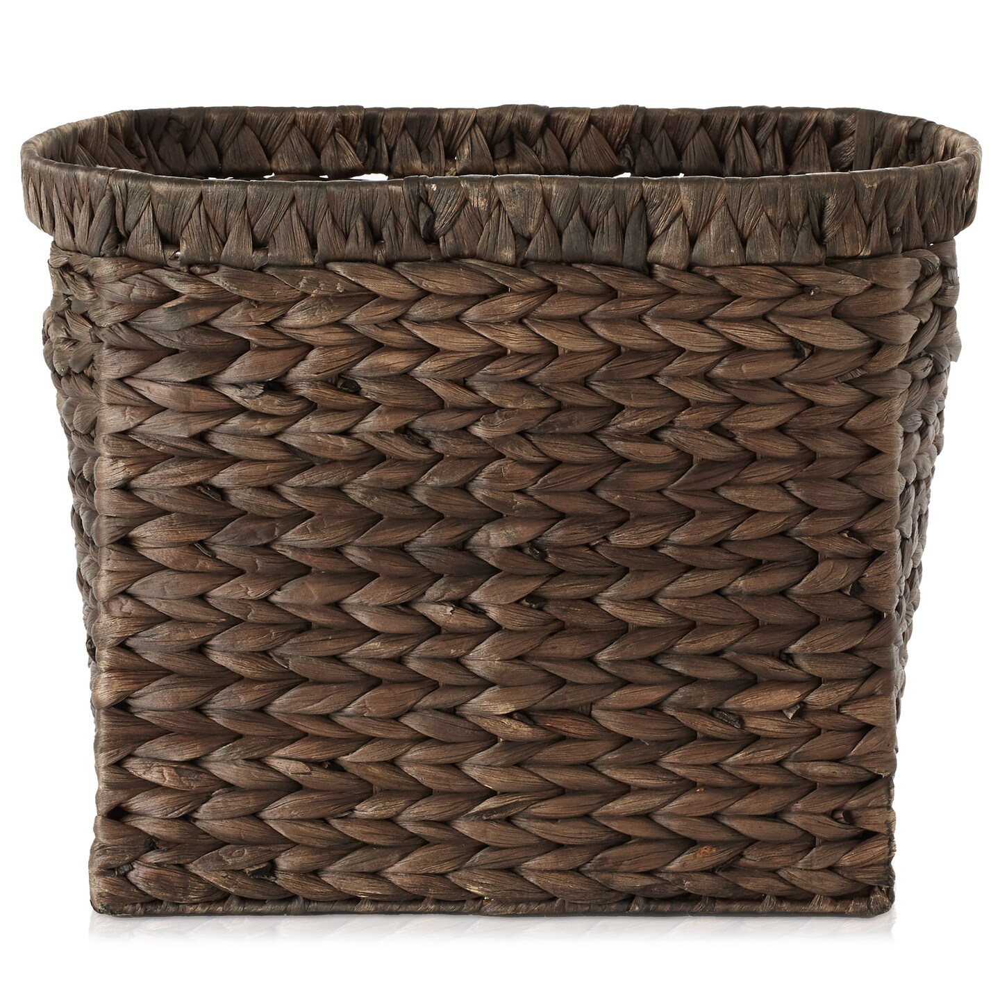 Casafield Woven Magazine Holder with Handles - Seagrass Water Hyacinth Storage Basket for Bathroom, Living Room, Home Office
