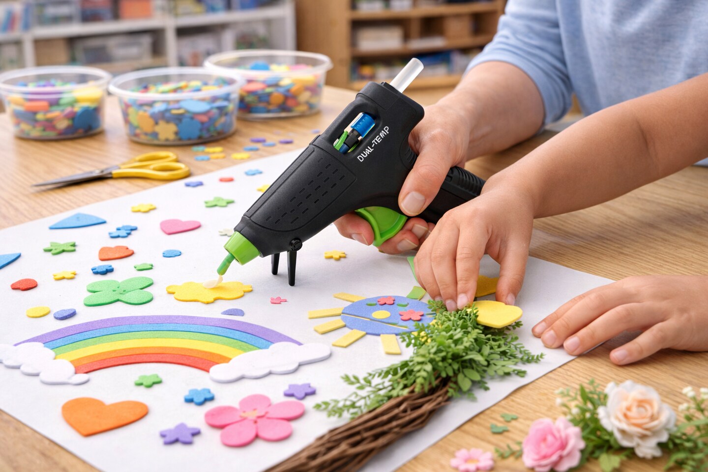 Hot Glue Gun – Small Low Temp, Large 40W, or Dual Temp 40W Craft Glue Gun for DIY, Classroom & Home Projects