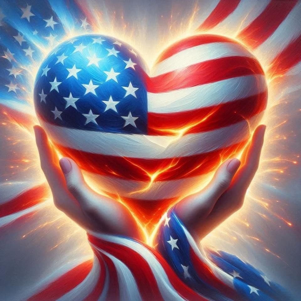 5D Independence Day Diamond Painting Kit for Adults Beginners – Full Round Drill Patriotic American Flag Heart DIY Crystal Gem Art 14x14 Inch Wall Decor Craft Set