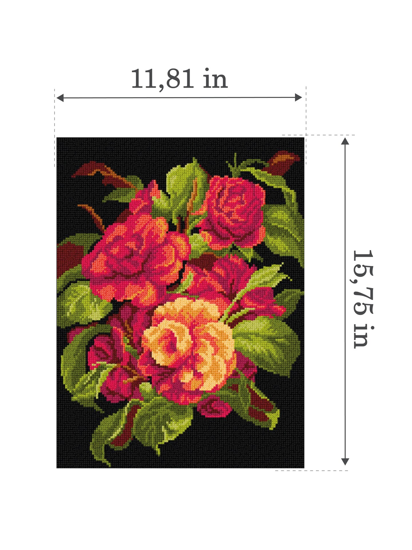 Gobelin canvas for halfstitch without yarn after John Charles Robinson - Camellias 3524J