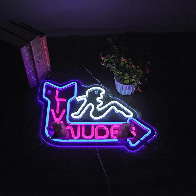 Live Neon Sign for Wall Décor Girls LED Batchroom Changing Room Restroom Neon Signs with Dimmer Light Decor