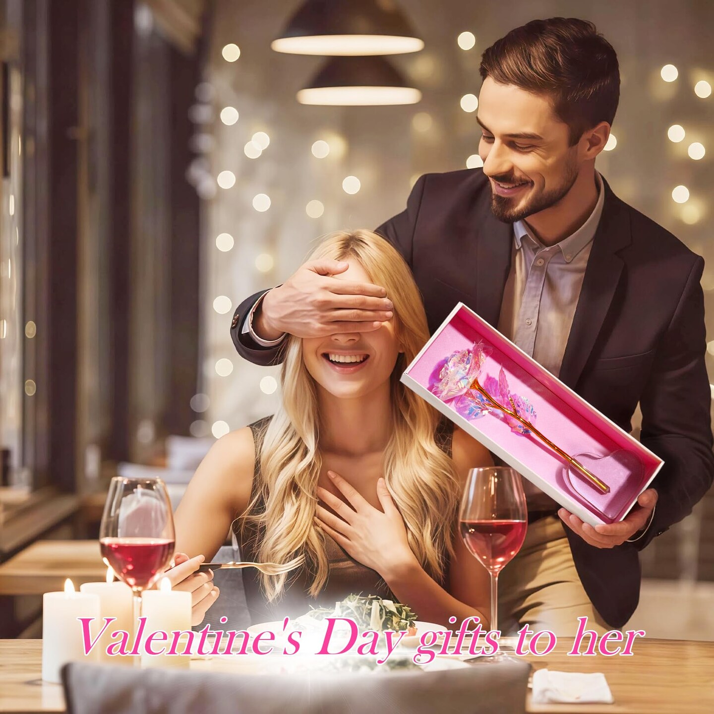 Mothers Day Mom Gifts for Women Grandma, Artificial Forever Birthday Flowers Galaxy Glass Eternal Roses with Heart Shaped Crystal Vase, Mother's Day Anniversary Wedding Rose Gifts for Wife Sister