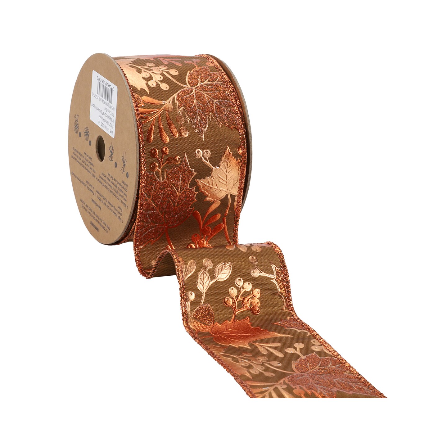 LaRibbons 2 1/2&#x22; Wired Ribbon | Leaf | 10 Yard Roll