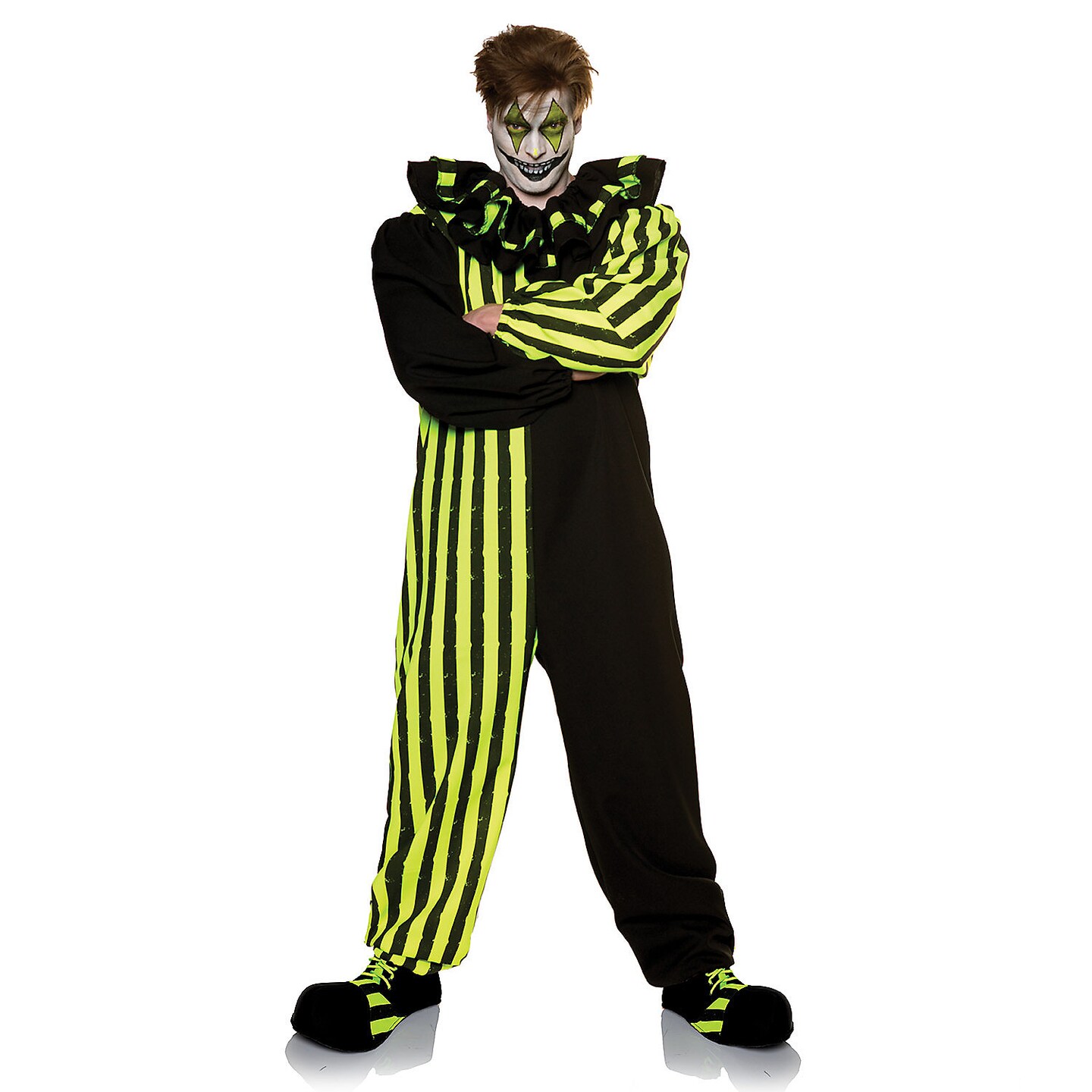 Jolt Clown Costume Blacklight Reactive Halloween Party Jumpsuit