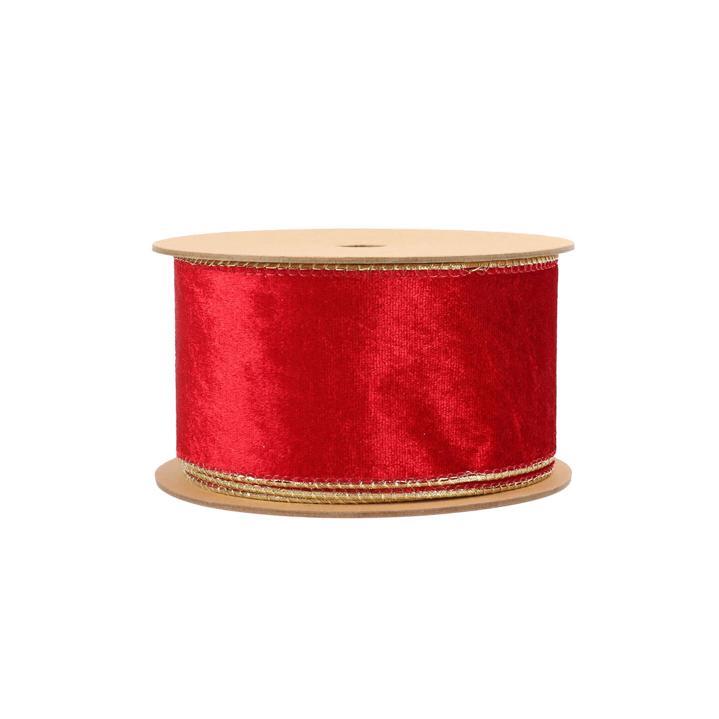 LaRibbons 4&#x22; - 2 1/2&#x22; Reversible Velvet/Lurex Wired Ribbon | 10 Yard Roll