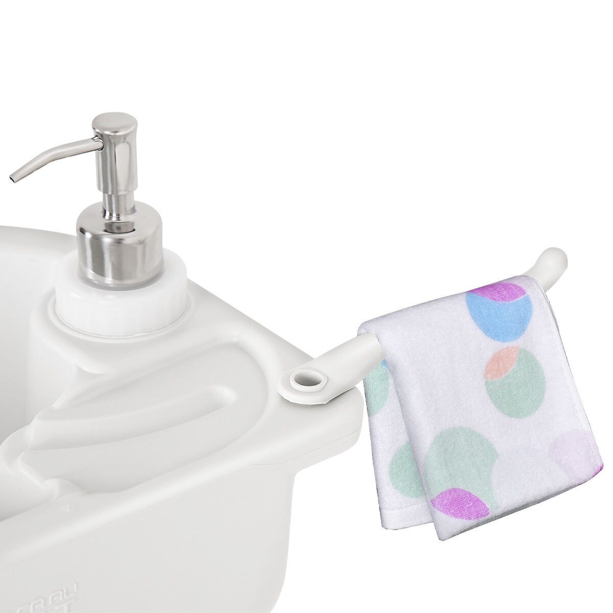 Portable Camping Sink with Foot Pump 19L Water Tank 3L Soap Dispenser Wheels