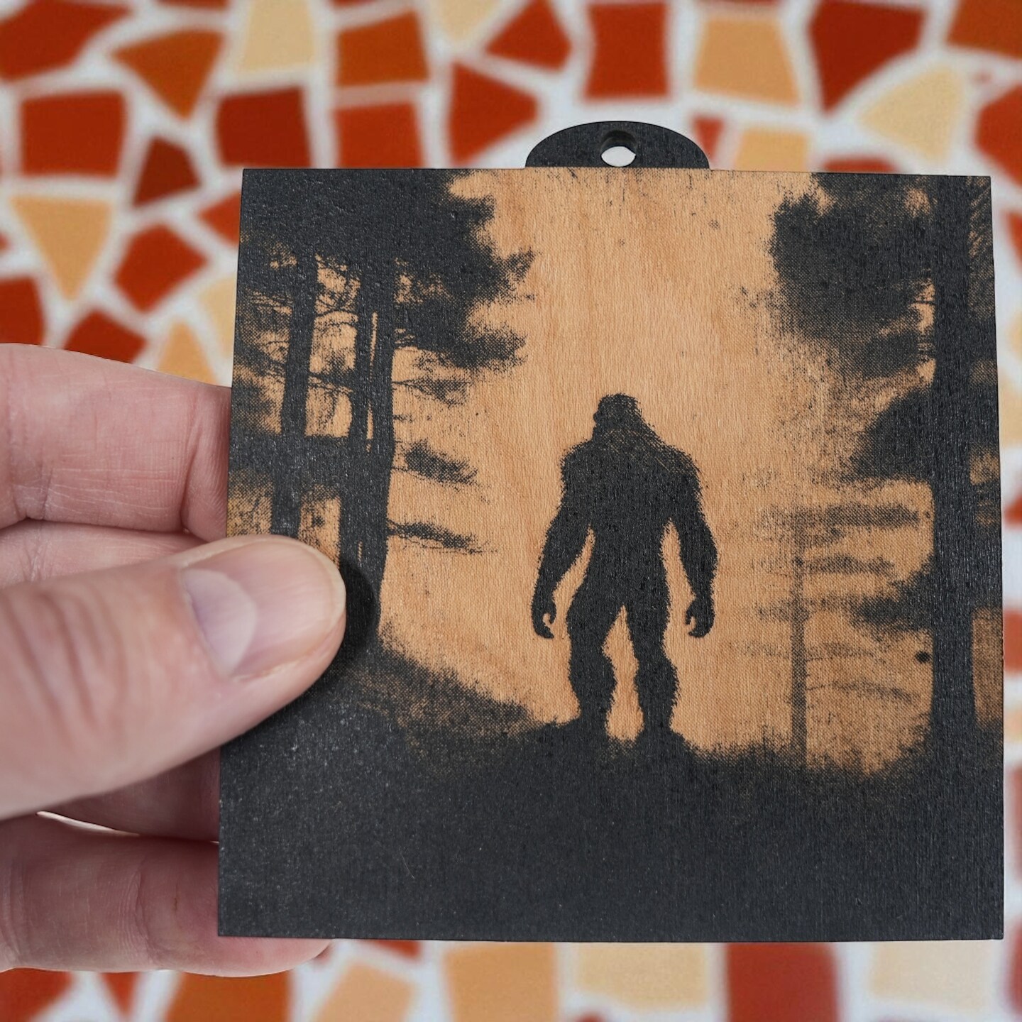 Ornament - BLACK - Bigfoot Sasquatch SET of 4 Ornaments