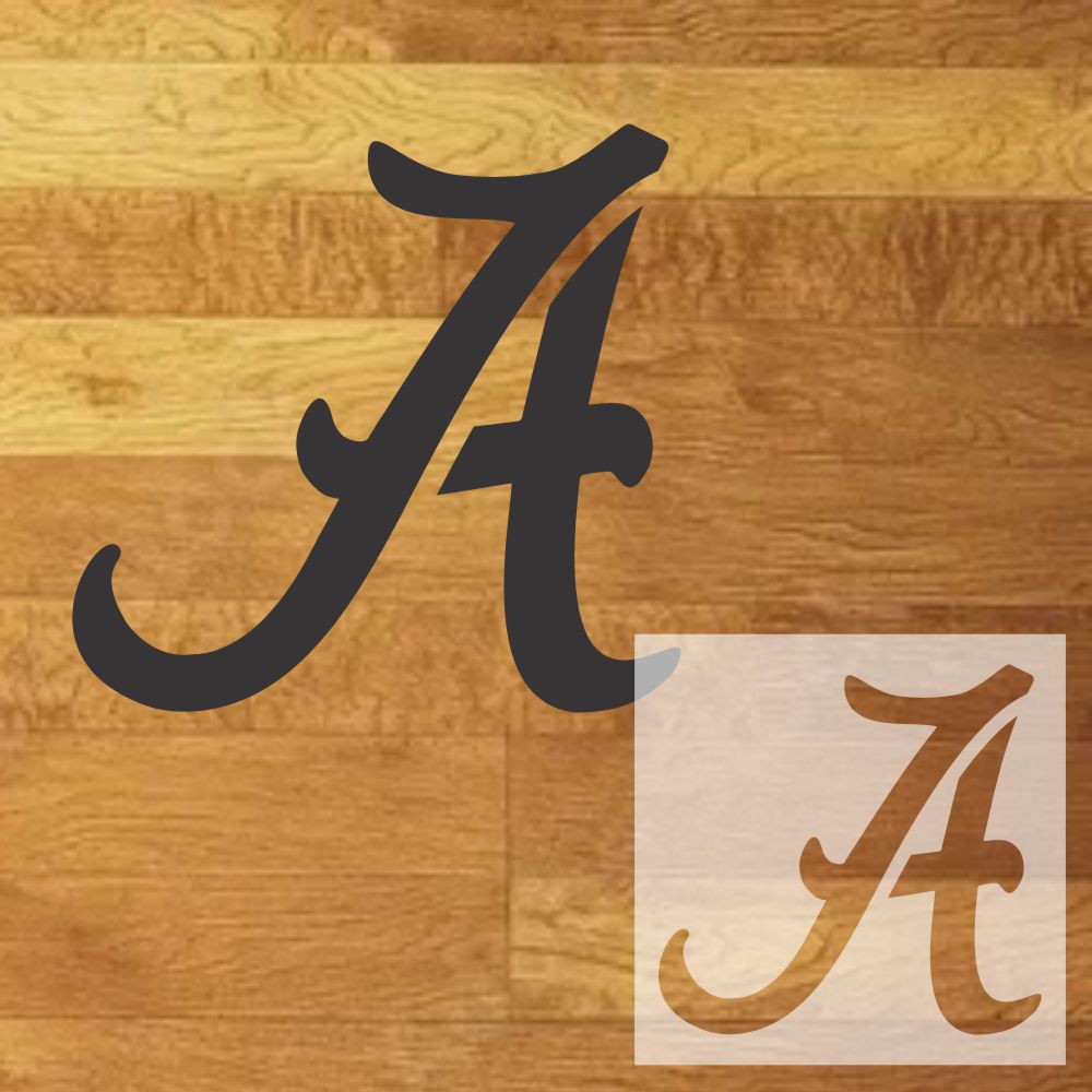 Script A Mascot Stencil | High School Senior Parking Spot Stencil | Reusable | Stencil Ease |