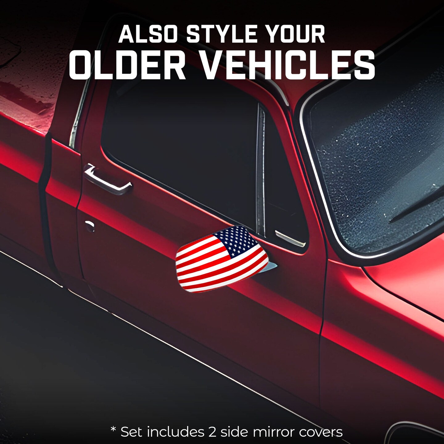 G128 2 Pack: American USA Car Side View Mirror Cover 5.9x8.66 In