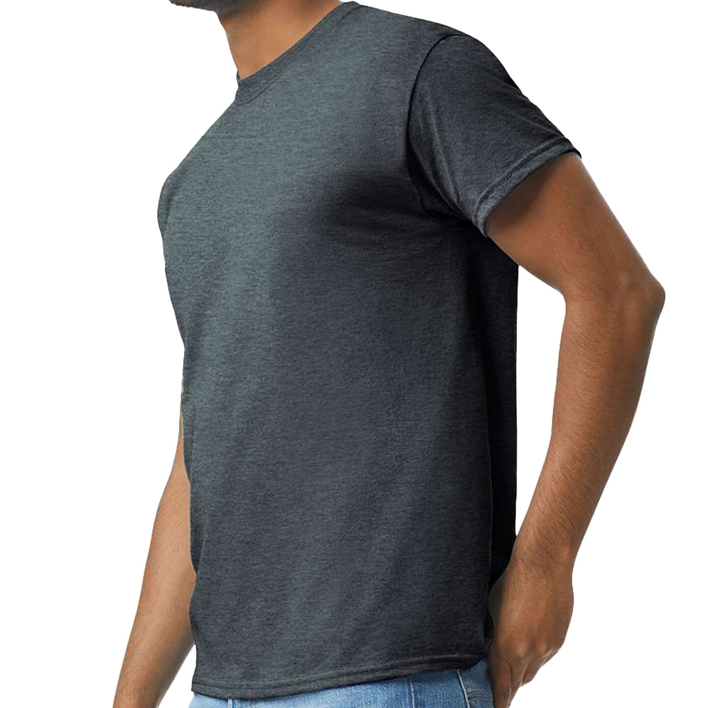 Gildan Unisex Ultra Cotton DIY Printable T-Shirt, Crewneck Multi-Pack Tee, Dark Heather (S-5XL)