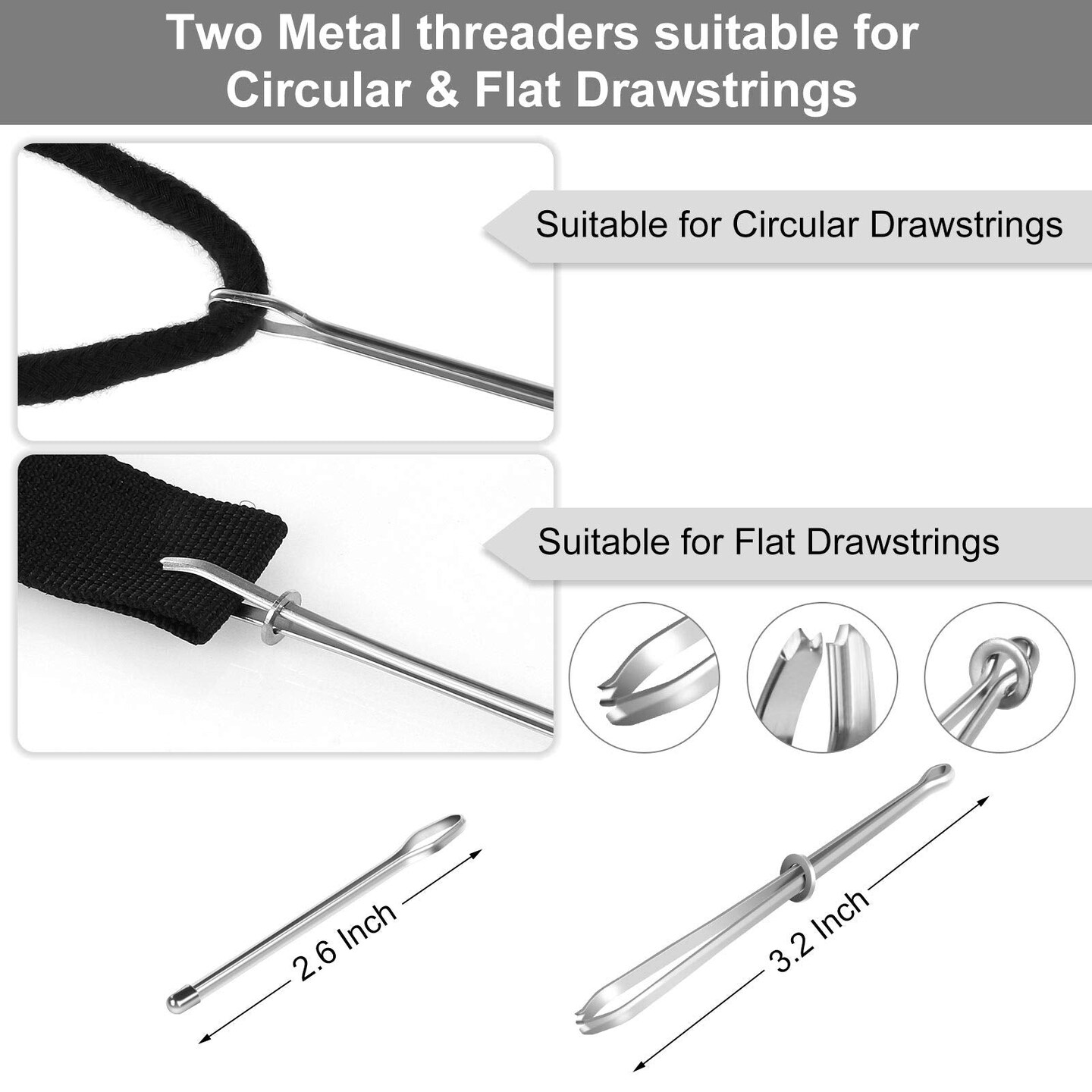 16 PCS Drawstring Threader, Loop Turner Sewing Tool with Flexible Hoodie String Threader and Cord Locks, Easy Drawstring Threader Bodkin Sewing Tool for Shorts Pants Jackets Coats Hoodies