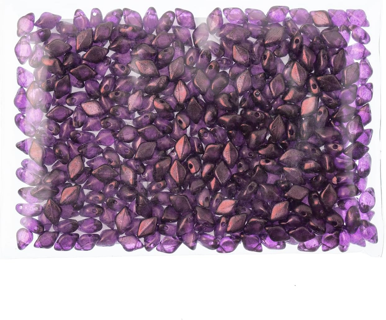 Matubo 2-Hole Czech Glass Crystal Halo Gemduo Beads, 50g