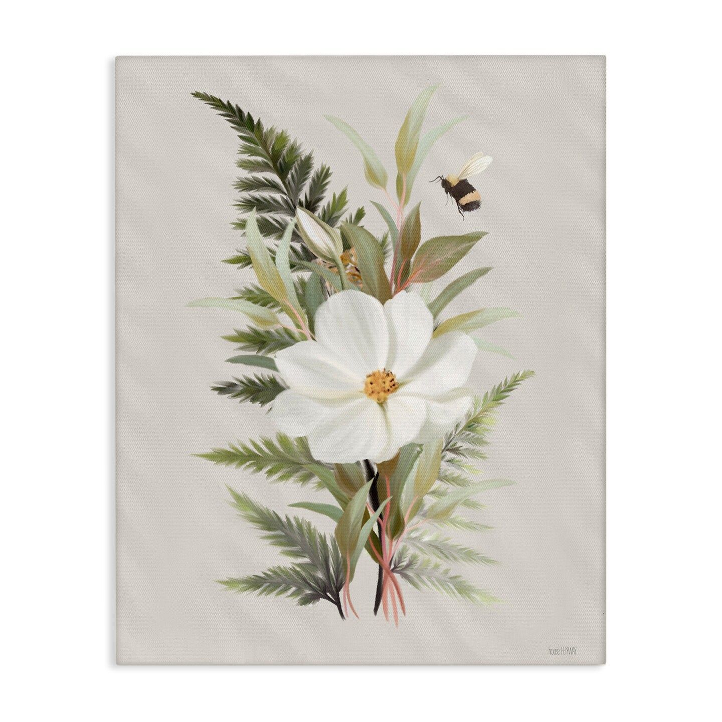 Stupell Industries Bumble Bee &#x26; Flower Canvas Design by House Fenway