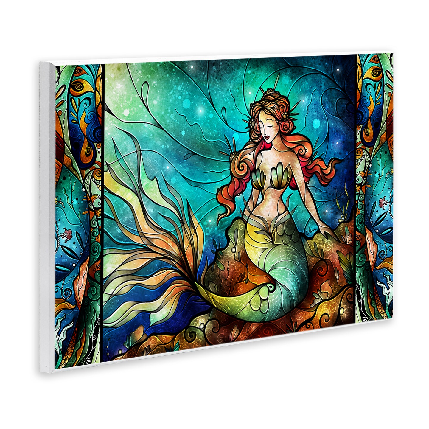 Stupell Industries Elegant Seated Mermaid Wall Plaque Design by Mandie Manzano