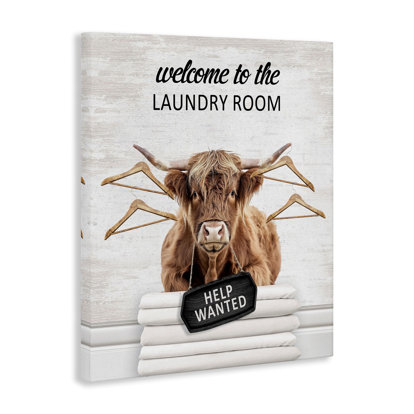Stupell Industries Welcome Laundry Room Cattle Canvas Design by Lettered and Lined