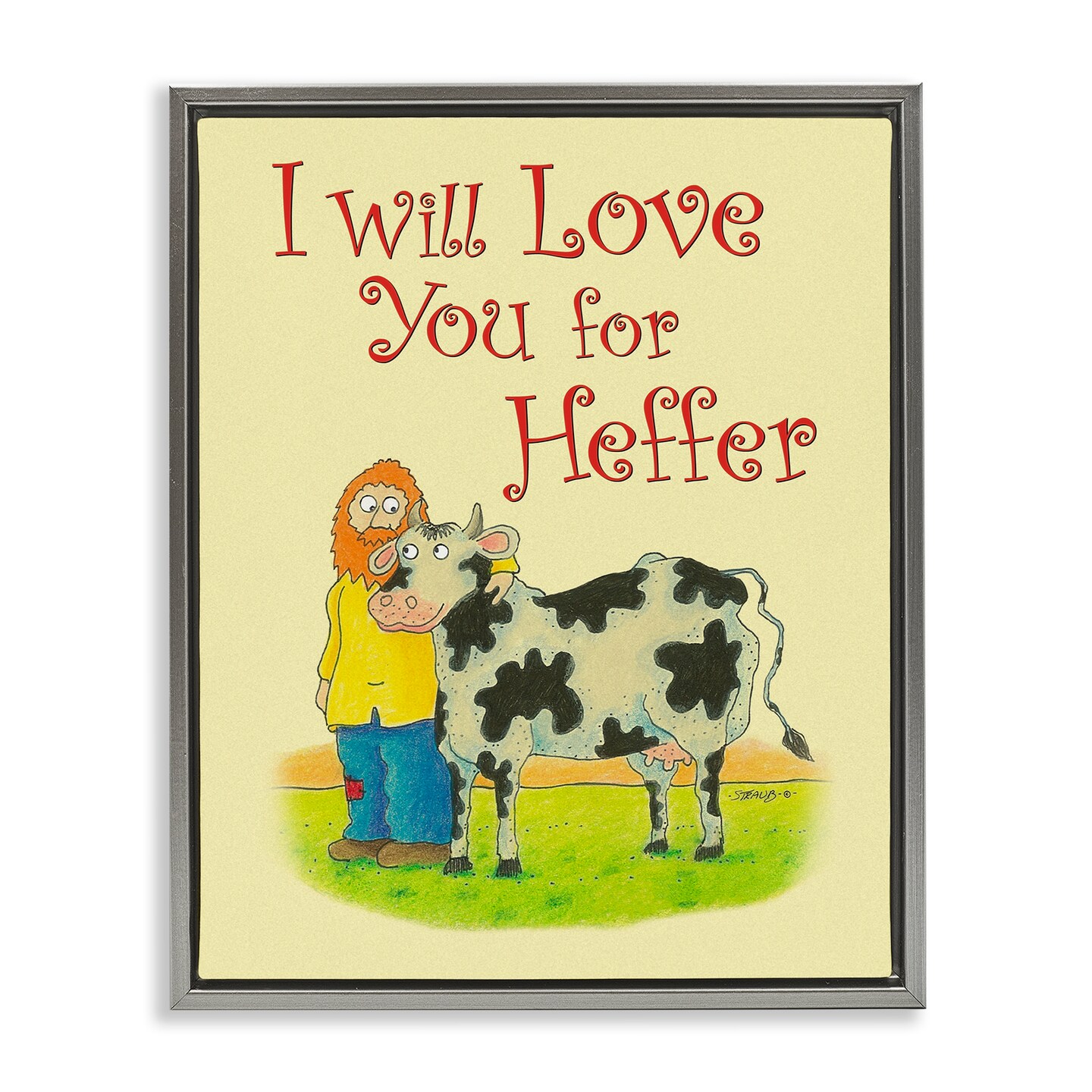 Stupell Industries Love You For Heffer Floating Frame Design by Roger ...
